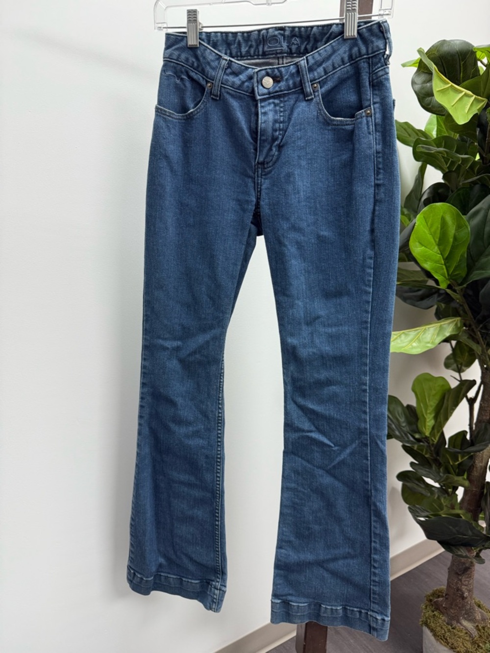 Kimes Ranch Lola Women's Flare Wide-Leg Jeans in Dark Blue